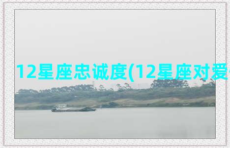 12星座忠诚度(12星座对爱情忠诚度)