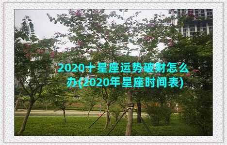 2020十星座运势破财怎么办(2020年星座时间表)