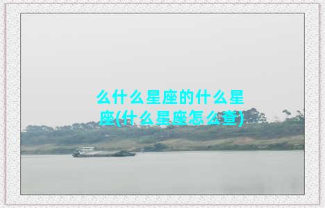 么什么星座的什么星座(什么星座怎么查)