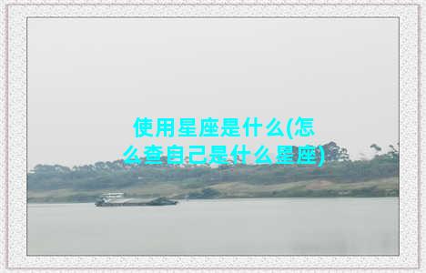 使用星座是什么(怎么查自己是什么星座)