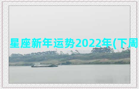 星座新年运势2022年(下周星座运势)