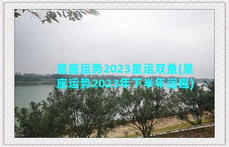 星座运势2023星运双鱼(星座运势2023年下半年运程)