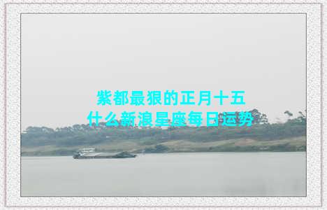 紫都最狠的正月十五什么新浪星座每日运势